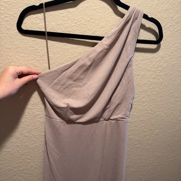 Birdy Grey One-Shoulder Kira Dress in Taupe - Picture 4 of 8